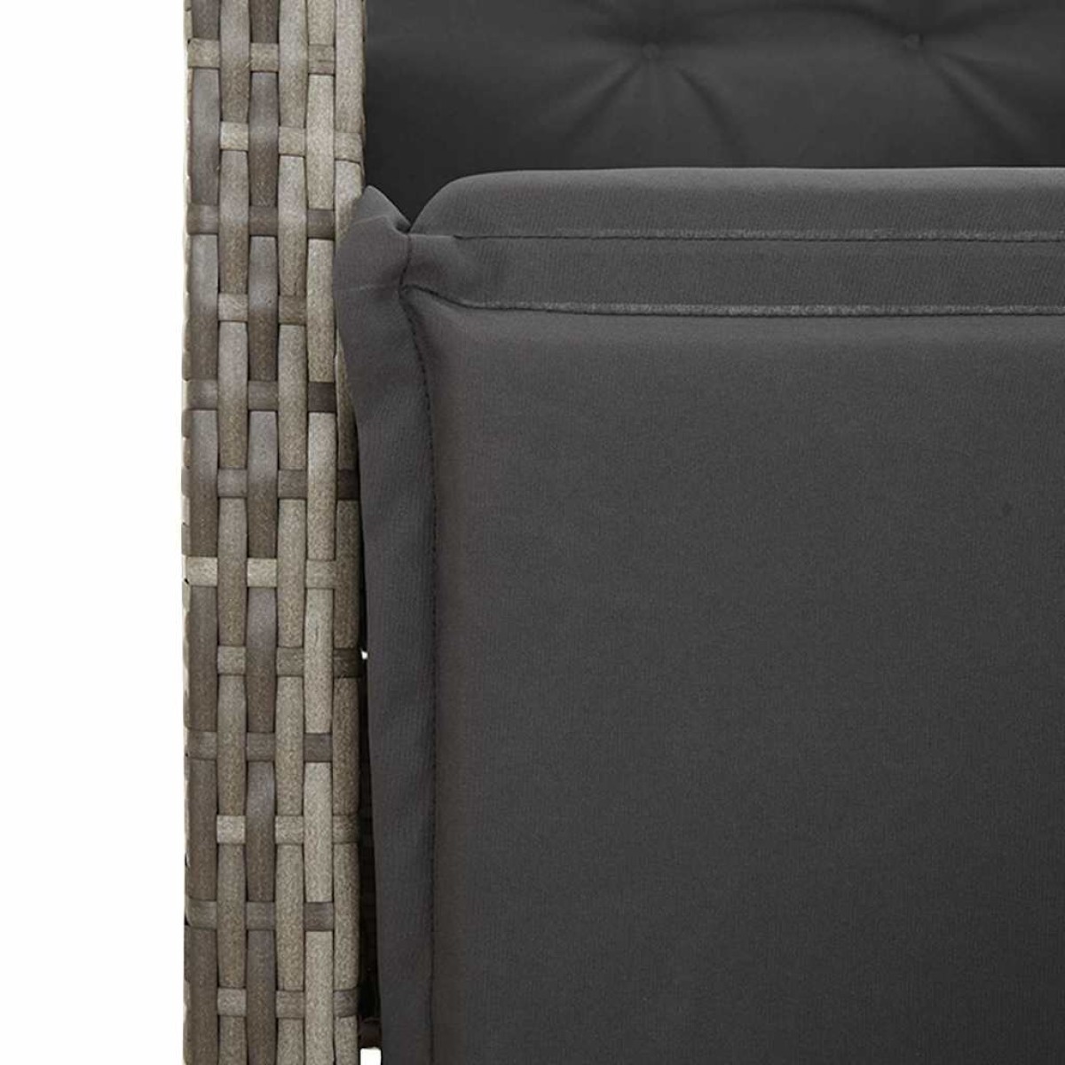 vidaXL Σετ Επίπλων Bistro Κήπου 9 τεμ. Γκρι Συνθετ. Ρατάν με Μαξιλάρια