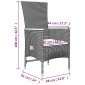 vidaXL Σετ Τραπεζαρίας Κήπου 3 τεμ. Μαύρο Συνθετικό Ρατάν με Μαξιλάρια