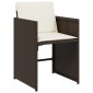 vidaXL Σετ Τραπεζαρίας Κήπου 15 τεμ Καφέ από Συνθ. Ρατάν με Μαξιλάρια