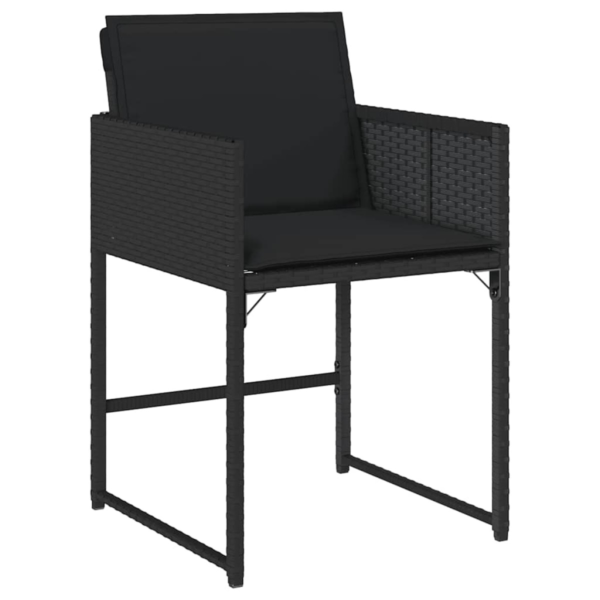 vidaXL Σετ Τραπεζαρίας Κήπου 11 τεμ Μαύρο από Συνθ. Ρατάν με Μαξιλάρια