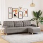 vidaXL Καναπές Τριθέσιος Taupe 180 εκ. Υφασμάτινος με Υποπόδιο