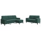 vidaXL Σετ Σαλονιού 3 Τεμ. Πράσινο Βελούδινο με Μαξιλάρια/Στηρίγματα