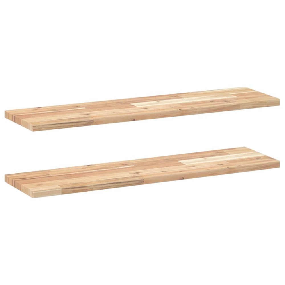 vidaXL Ράφια Πλωτά 2 τεμ. 100x20x2 εκ. από Μασίφ Ξύλο Ακακίας