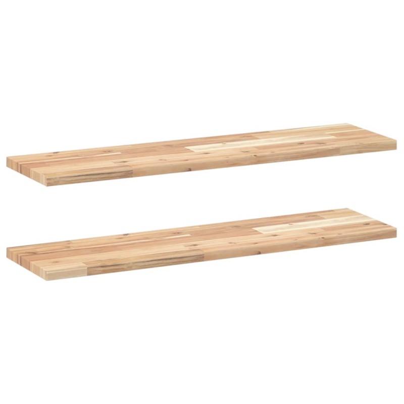 vidaXL Ράφια Πλωτά 2 τεμ. 100x20x2 εκ. από Μασίφ Ξύλο Ακακίας