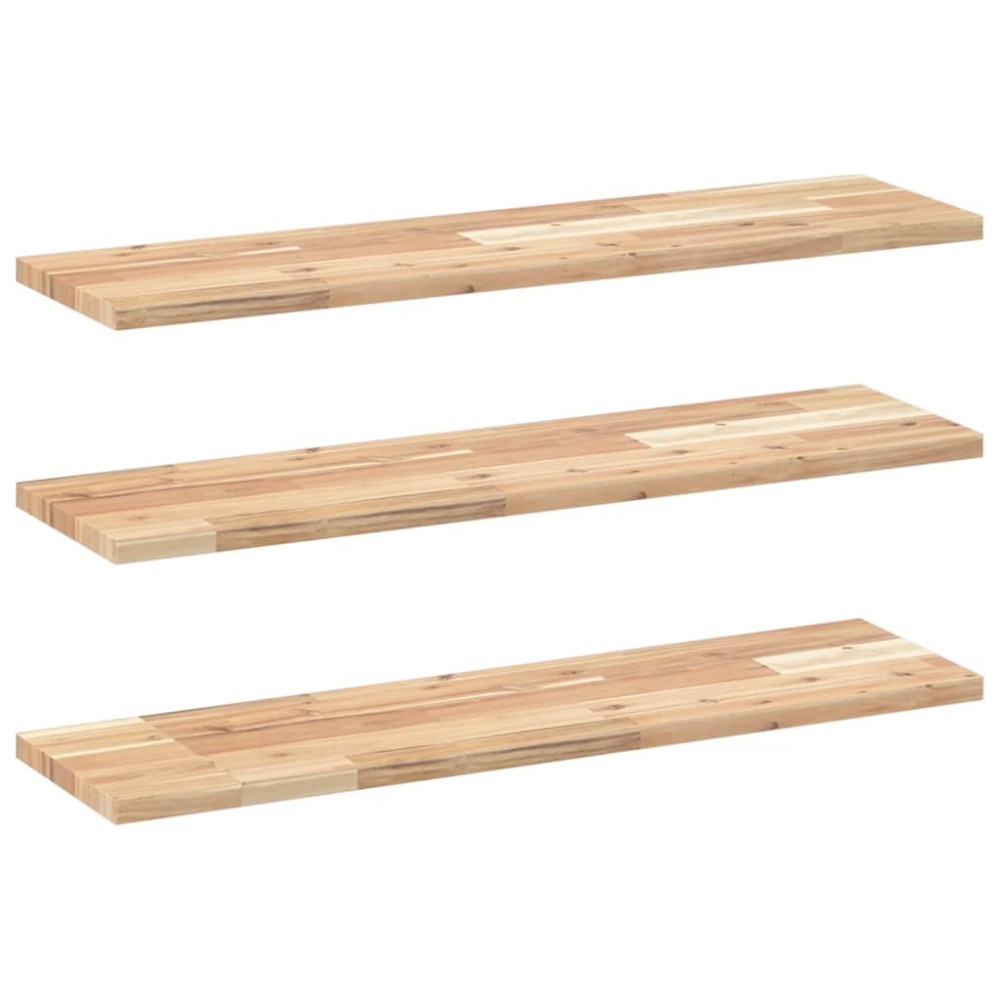 vidaXL Ράφια Πλωτά 3 τεμ. 100x20x2 εκ. από Μασίφ Ξύλο Ακακίας