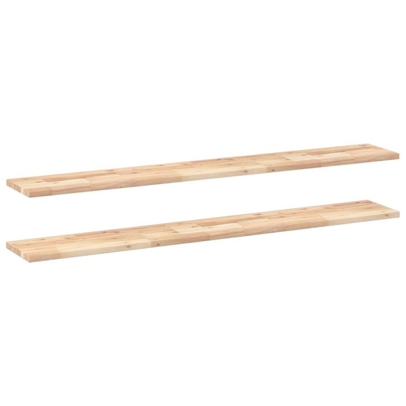 vidaXL Ράφια Πλωτά 2 τεμ. 120x20x2 εκ. από Μασίφ Ξύλο Ακακίας