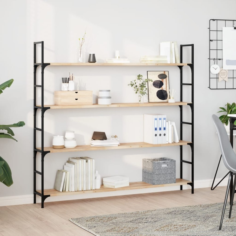vidaXL Ράφια Πλωτά 3 τεμ. 120x20x2 εκ. από Μασίφ Ξύλο Ακακίας χωρίς Επεξεργασία
