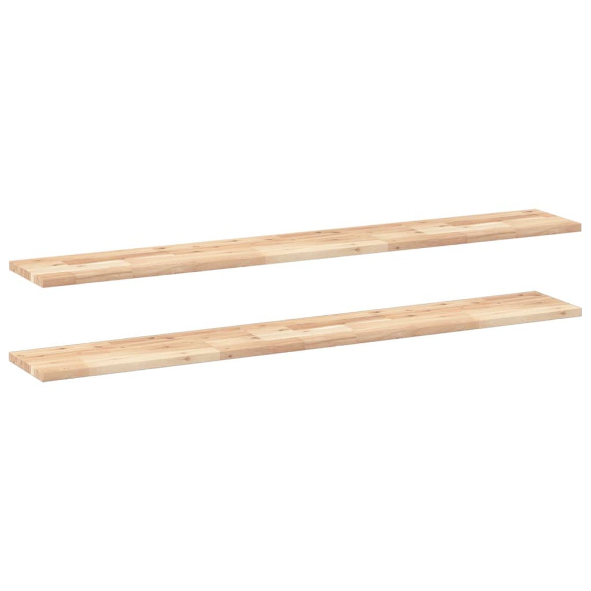 vidaXL Ράφια Πλωτά 2 τεμ. 160x20x2 εκ. από Μασίφ Ξύλο Ακακίας χωρίς Επεξεργασία
