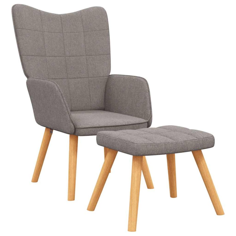 vidaXL Πολυθρόνα Relax Taupe Υφασμάτινη με Σκαμπό