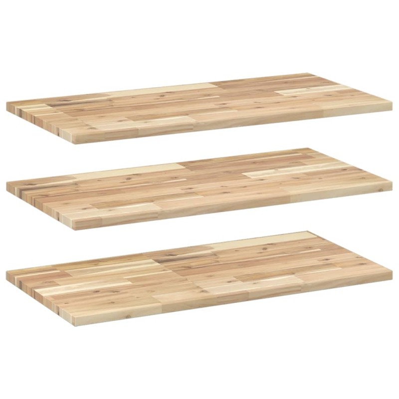 vidaXL Ράφια Πλωτά 3 τεμ. 100x40x2 εκ. από Μασίφ Ξύλο Ακακίας χωρίς Επεξεργασία