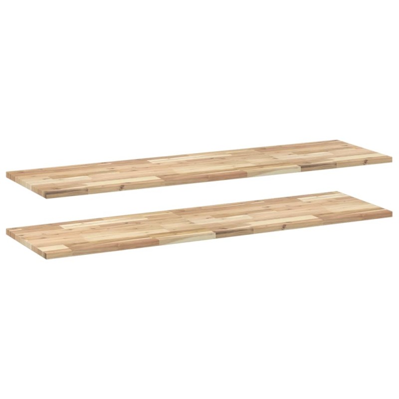 vidaXL Ράφια Κρεμαστά 2 Τεμ. 120x40x2εκ Ακατέργαστο Μασίφ Ξύλο Ακακίας