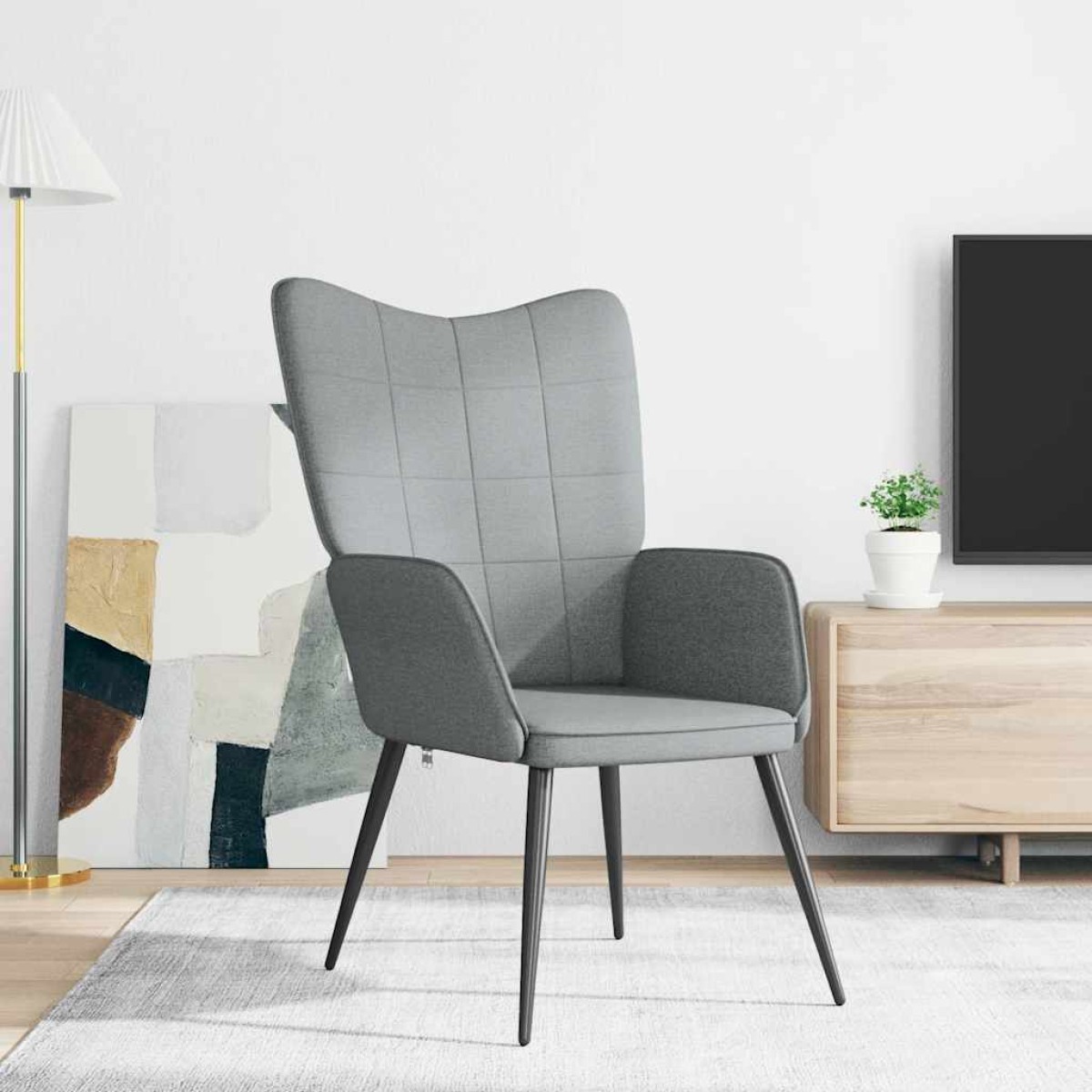 vidaXL Πολυθρόνα Relax Ανοιχτό Γκρι Υφασμάτινη