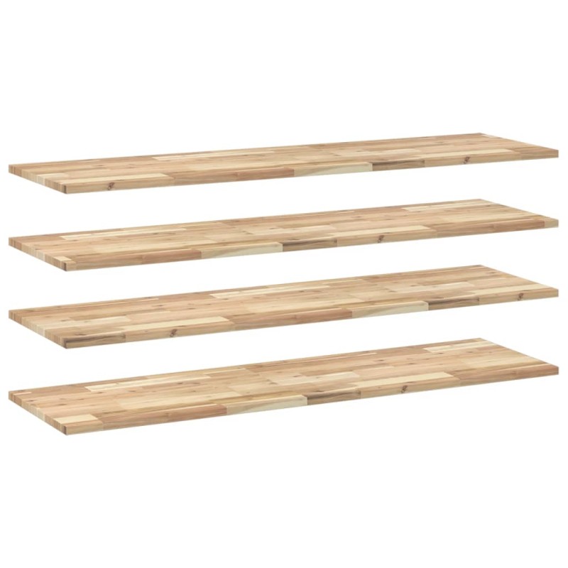 vidaXL Ράφια Κρεμαστά 4 Τεμ. 140x40x2εκ Ακατέργαστο Μασίφ Ξύλο Ακακίας