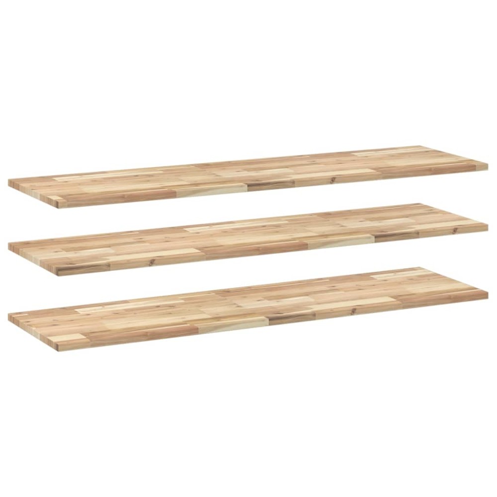 vidaXL Ράφια Κρεμαστά 3 Τεμ. 160x40x2εκ Ακατέργαστο Μασίφ Ξύλο Ακακίας