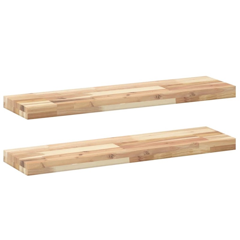 vidaXL Ράφια Πλωτά 2 τεμ. 100x20x4 εκ. από Μασίφ Ξύλο Ακακίας