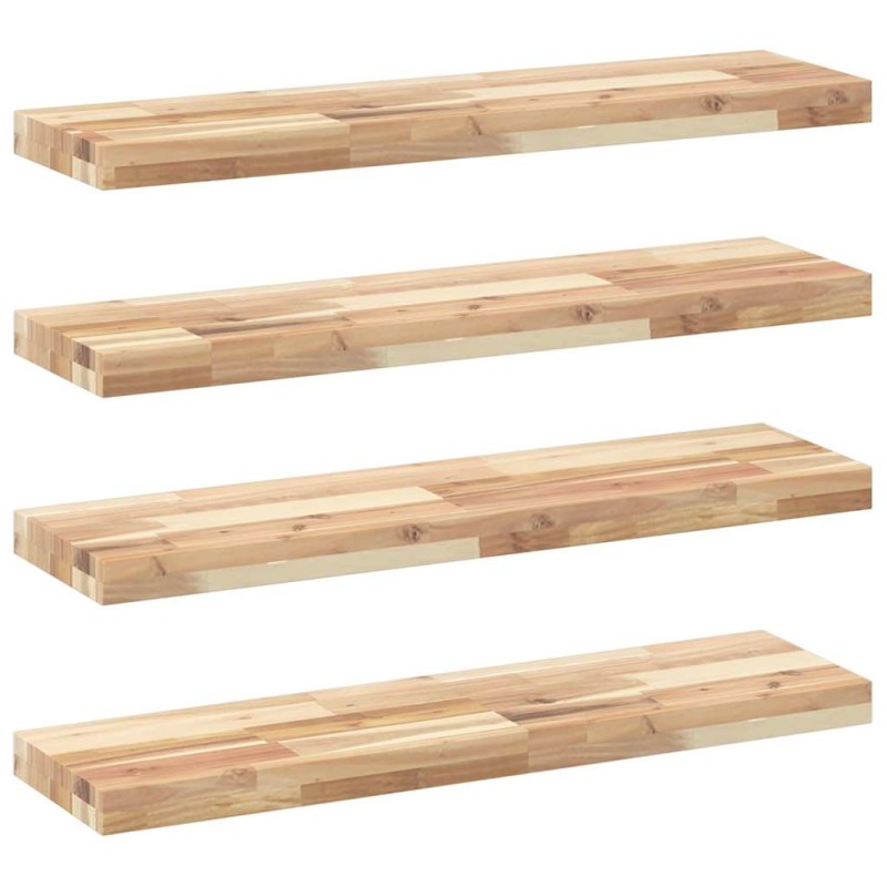 vidaXL Ράφια Πλωτά 4 τεμ. 100x20x4 εκ. από Μασίφ Ξύλο Ακακίας