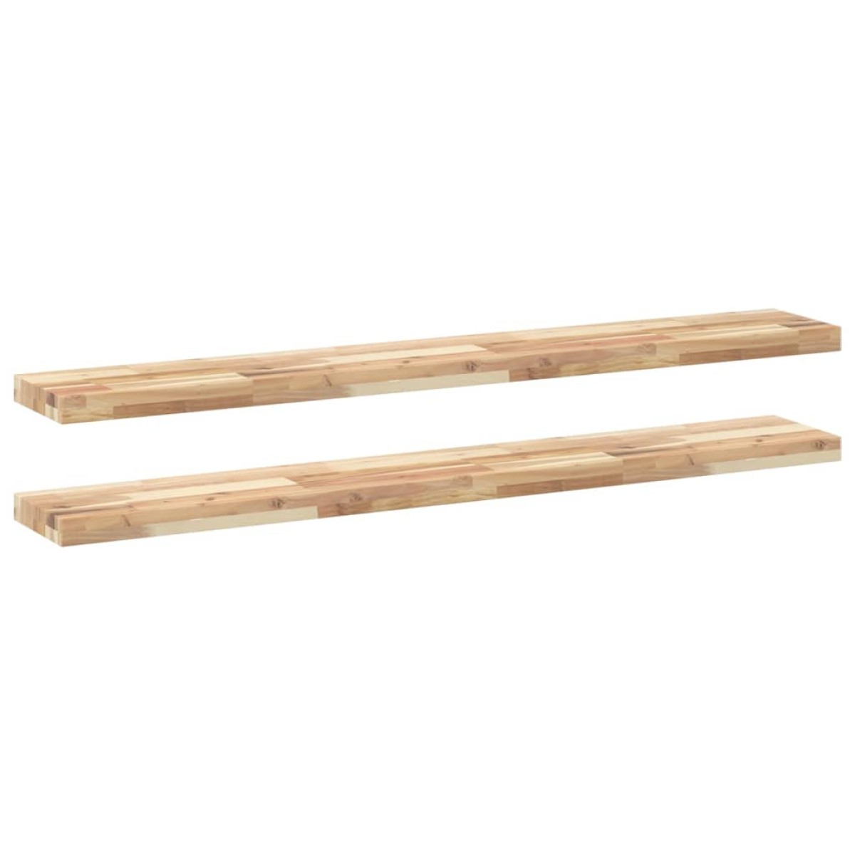 vidaXL Ράφια Πλωτά 2 τεμ. 120x20x4 εκ. από Μασίφ Ξύλο Ακακίας