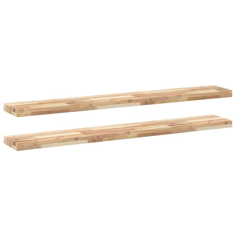 vidaXL Ράφια Πλωτά 2 τεμ. 120x20x4 εκ. από Μασίφ Ξύλο Ακακίας