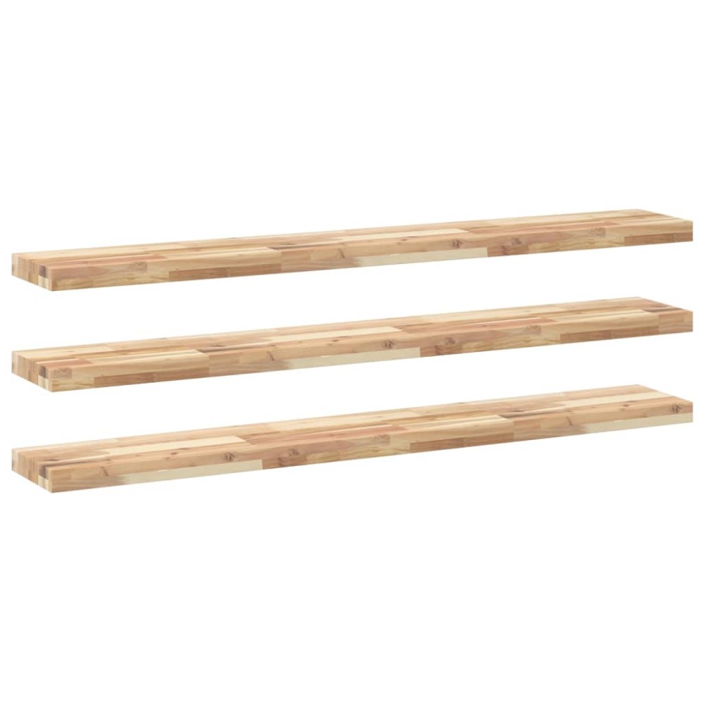 vidaXL Ράφια Πλωτά 3 τεμ. 120x20x4 εκ. από Μασίφ Ξύλο Ακακίας