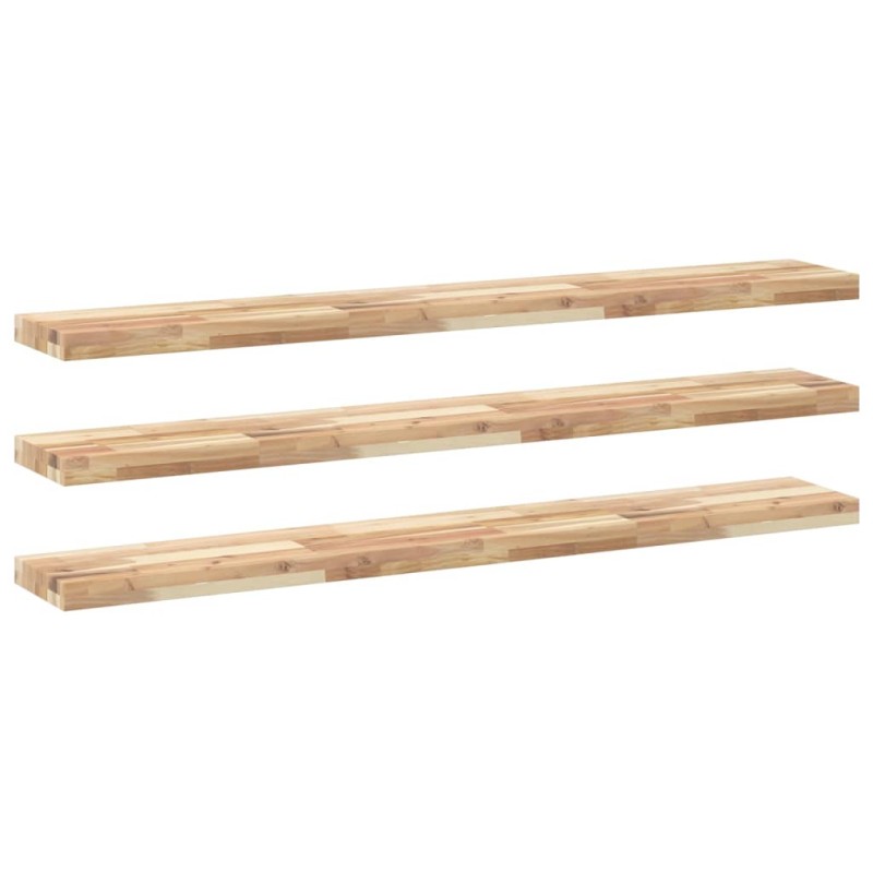vidaXL Ράφια Πλωτά 3 τεμ. 120x20x4 εκ. από Μασίφ Ξύλο Ακακίας
