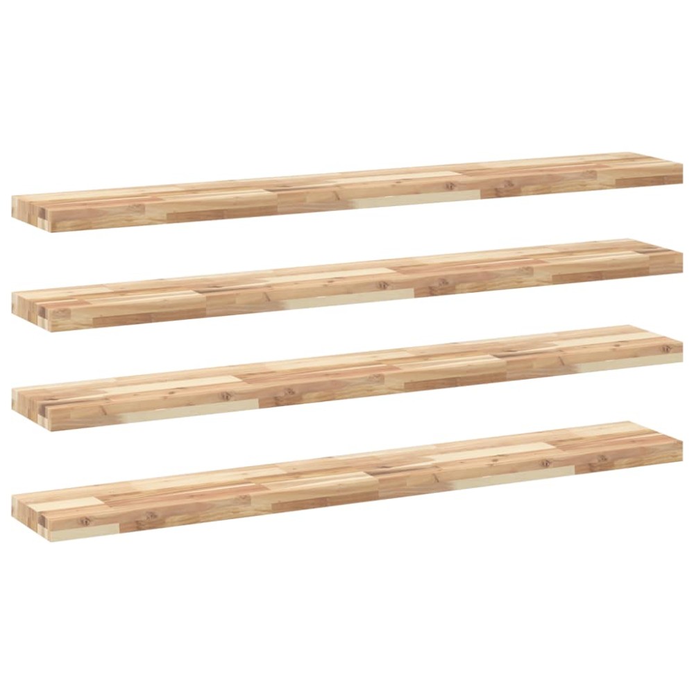 vidaXL Ράφια Πλωτά 4 τεμ. 140x20x4 εκ. από Μασίφ Ξύλο Ακακίας