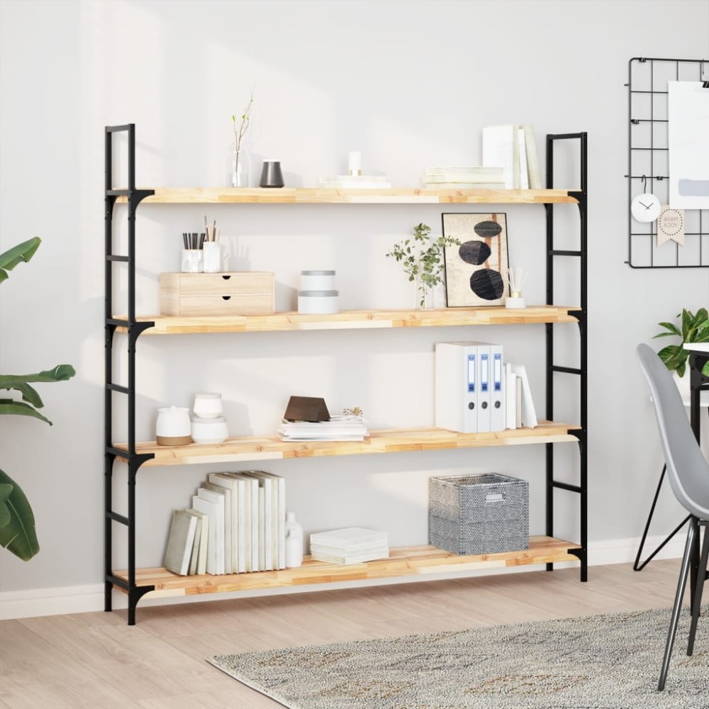 vidaXL Ράφια Πλωτά 4 τεμ. 160x20x4 εκ. από Μασίφ Ξύλο Ακακίας