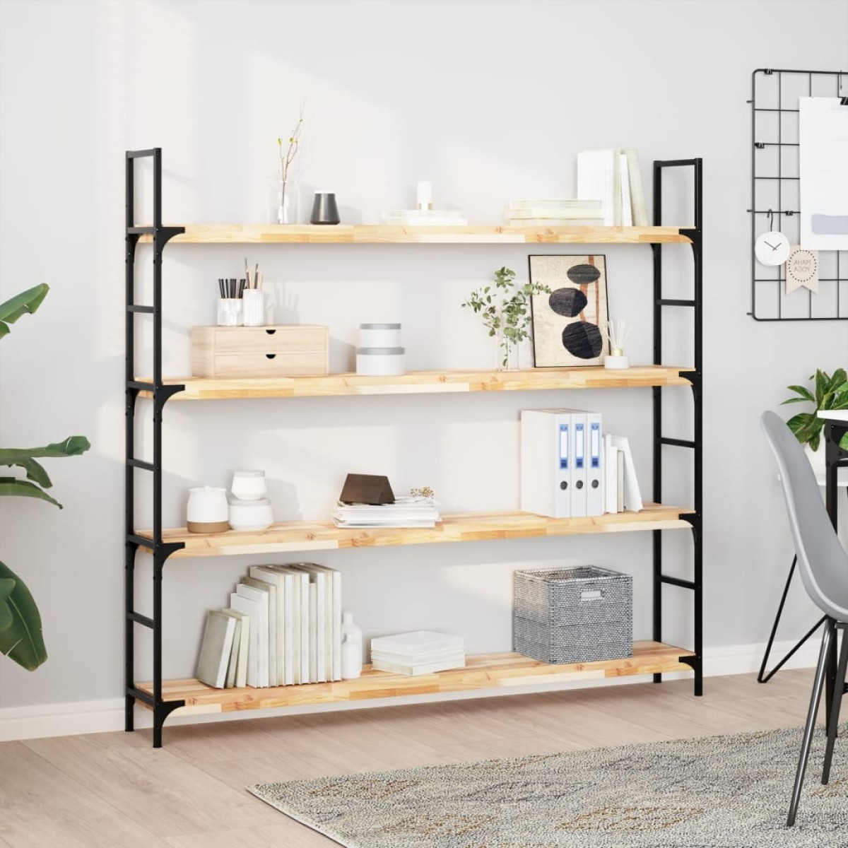 vidaXL Ράφια Πλωτά 4 τεμ. 160x20x4 εκ. από Μασίφ Ξύλο Ακακίας