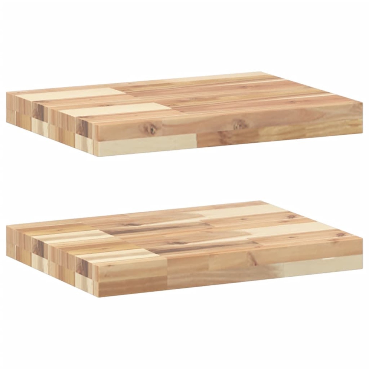 vidaXL Ράφια Πλωτά 2 τεμ. 60x30x4 εκ. από Μασίφ Ξύλο Ακακίας χωρίς Επεξεργασία