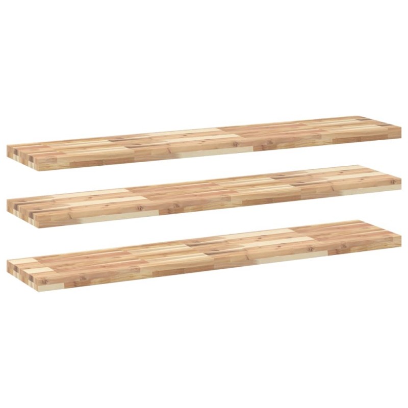 vidaXL Ράφια Κρεμαστά 3 Τεμ. 140x30x4εκ Ακατέργαστο Μασίφ Ξύλο Ακακίας