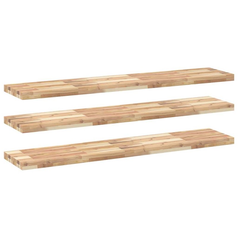 vidaXL Ράφια Κρεμαστά 3 Τεμ. 160x30x4εκ Ακατέργαστο Μασίφ Ξύλο Ακακίας