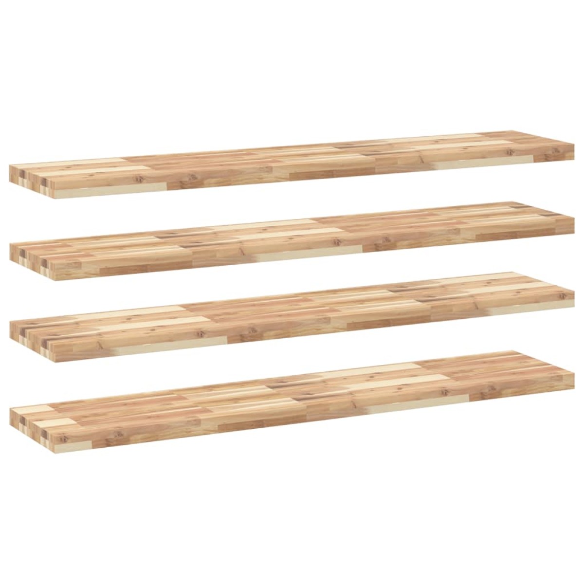 vidaXL Ράφια Κρεμαστά 4 Τεμ. 160x30x4εκ Ακατέργαστο Μασίφ Ξύλο Ακακίας