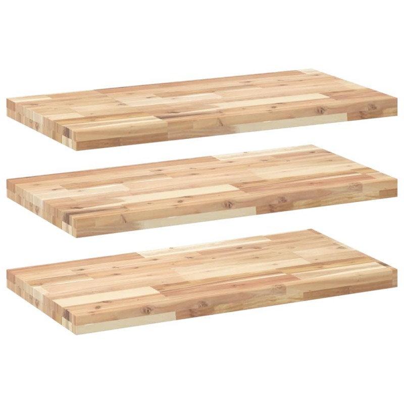 vidaXL Ράφια Πλωτά 3 τεμ. 60x40x4 εκ. από Μασίφ Ξύλο Ακακίας