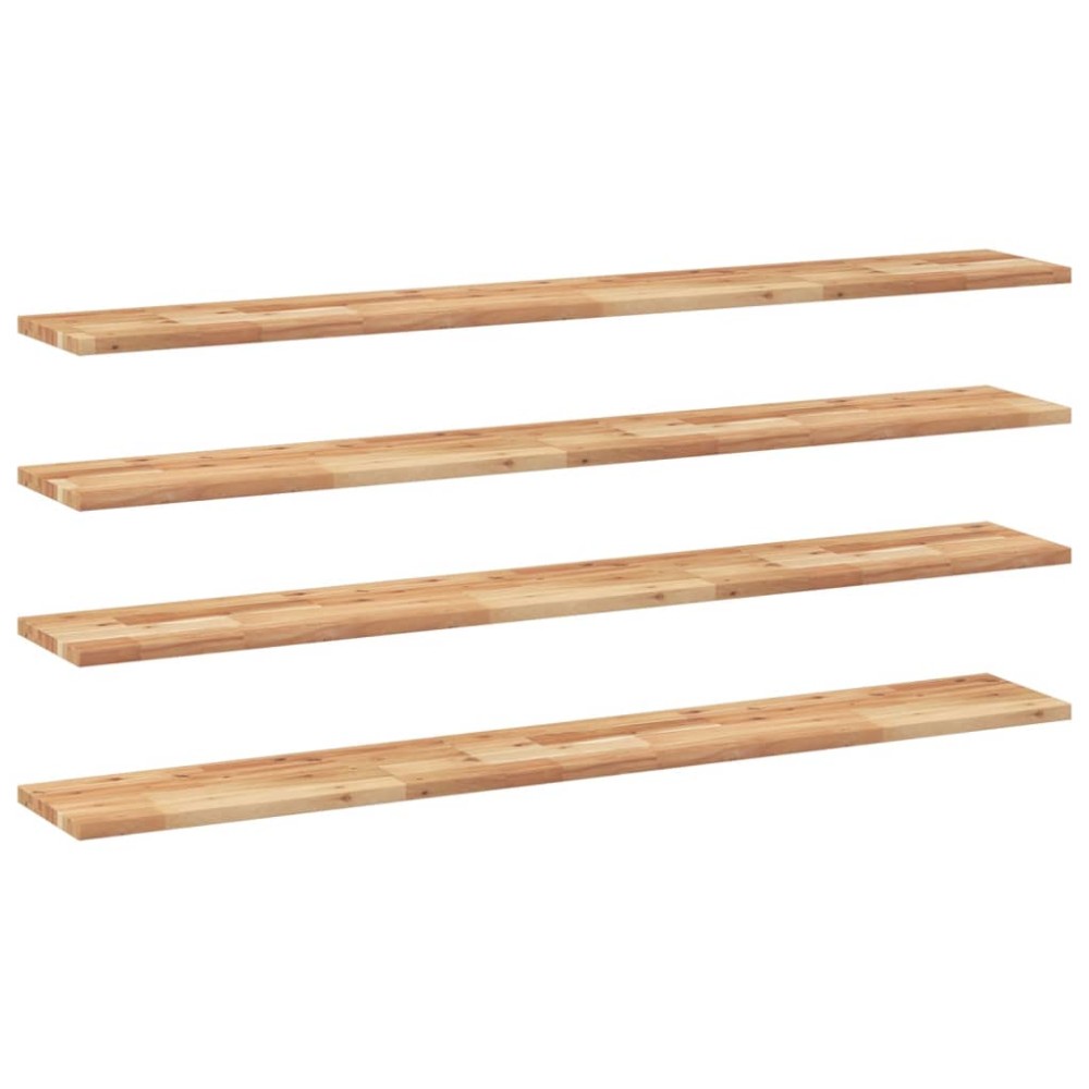 vidaXL Ράφια Πλωτά 4 τεμ. 140x20x2 εκ. από Μασίφ Ξύλο Ακακίας με Φινίρισμα Λαδιού