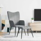vidaXL Πολυθρόνα Relax Ανοιχτό Γκρι Υφασμάτινη με Σκαμπό