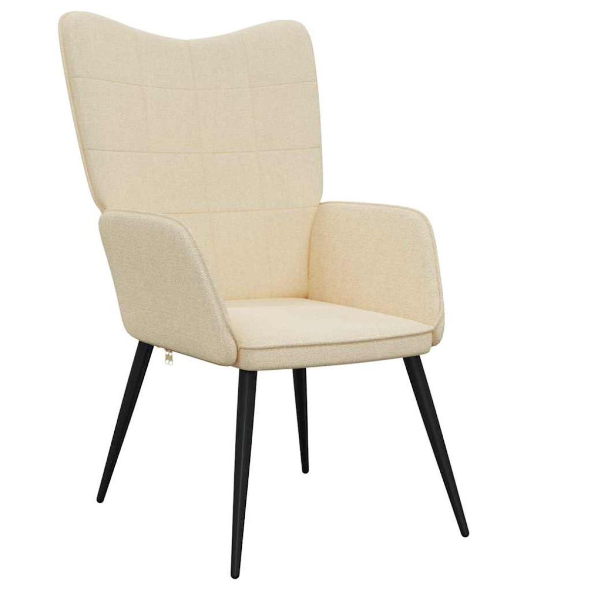 vidaXL Πολυθρόνα Relax Κρεμ Υφασμάτινη με Σκαμπό