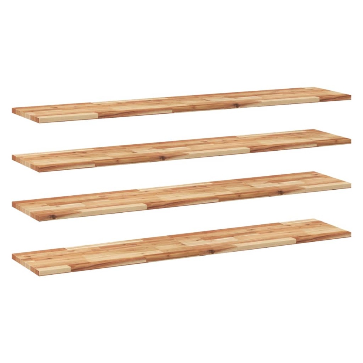 vidaXL Ράφια Πλωτά 4 τεμ. 120x30x2 εκ. από Μασίφ Ξύλο Ακακίας με Φινίρισμα Λαδιού
