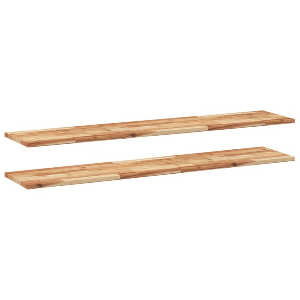 vidaXL Ράφια Κρεμαστά 2 Τεμ. 160x30x2εκ. Φινίρισμα Λαδιού Μασίφ Ακακία