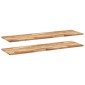 vidaXL Ράφια Κρεμαστά 2 Τεμ. 120x40x2εκ. Φινίρισμα Λαδιού Μασίφ Ακακία