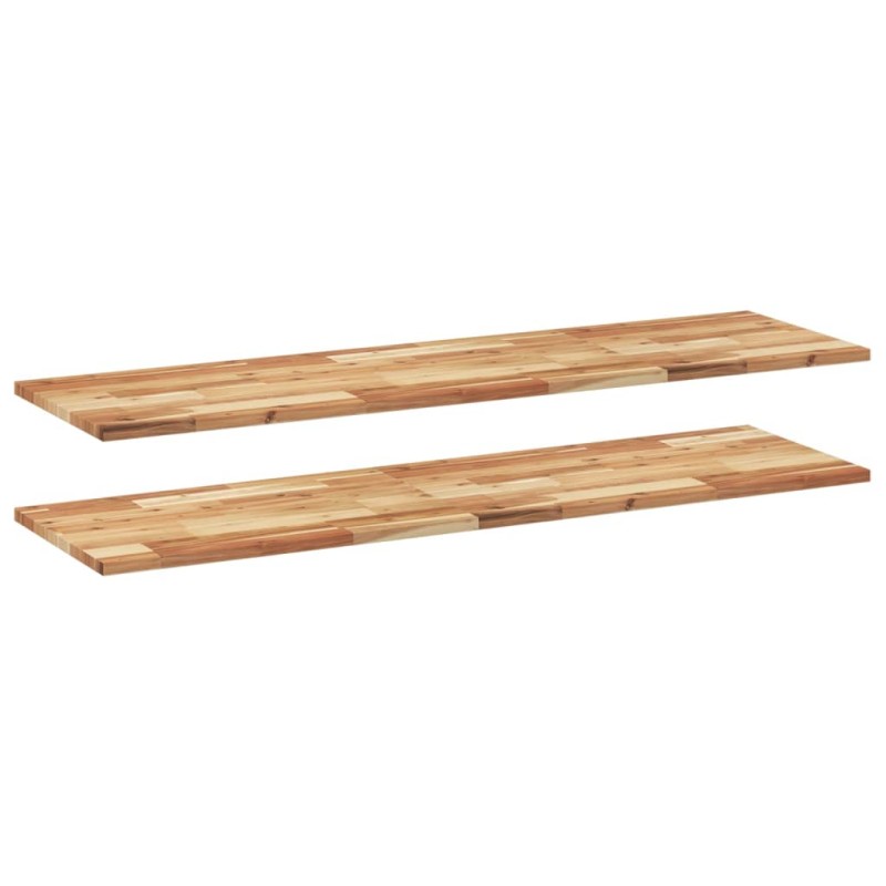 vidaXL Ράφια Κρεμαστά 2 Τεμ. 140x40x2εκ. Φινίρισμα Λαδιού Μασίφ Ακακία