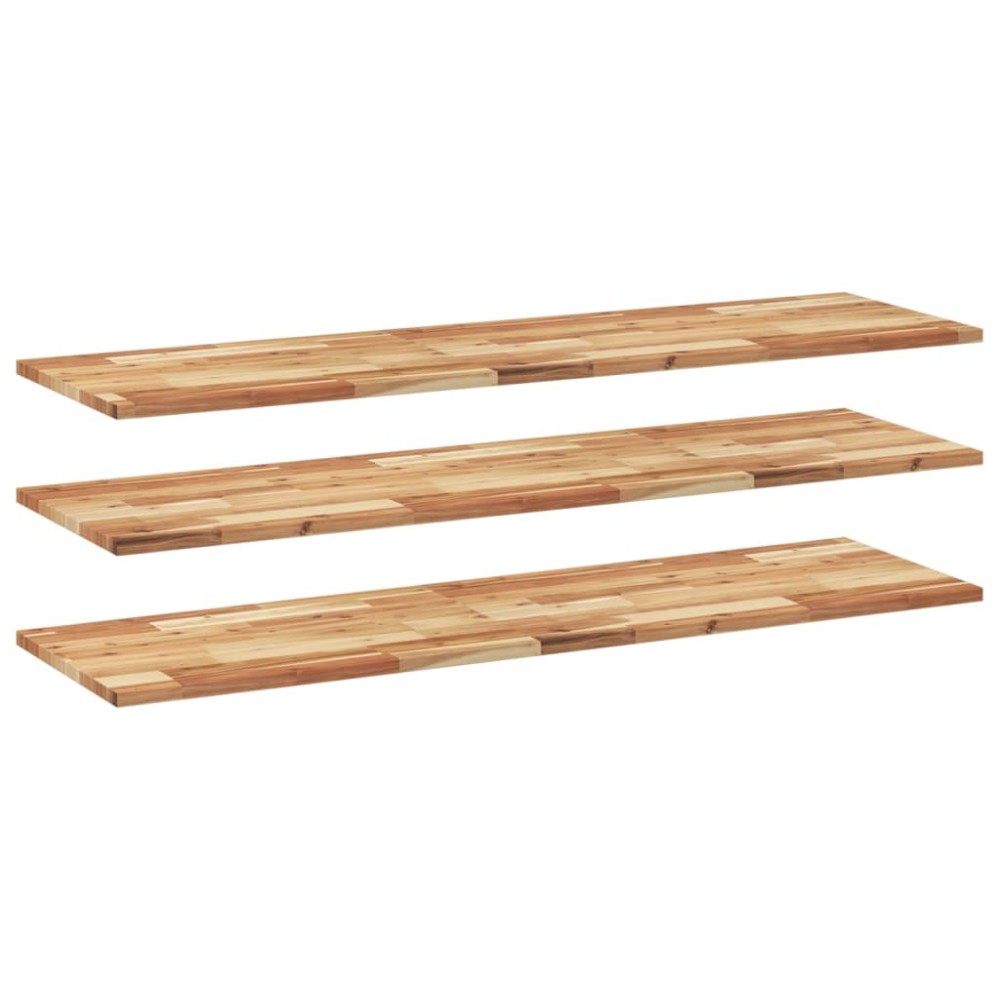 vidaXL Ράφια Κρεμαστά 3 Τεμ. 140x40x2εκ. Φινίρισμα Λαδιού Μασίφ Ακακία