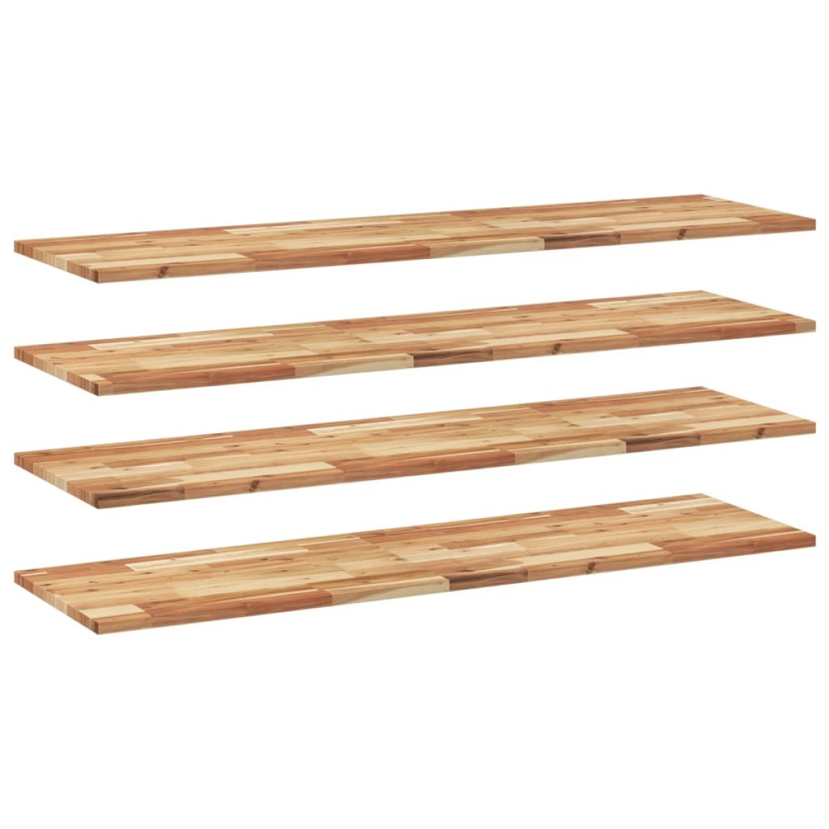 vidaXL Ράφια Κρεμαστά 4 Τεμ. 140x40x2εκ. Φινίρισμα Λαδιού Μασίφ Ακακία