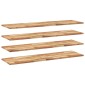 vidaXL Ράφια Κρεμαστά 4 Τεμ. 140x40x2εκ. Φινίρισμα Λαδιού Μασίφ Ακακία