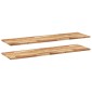 vidaXL Ράφια Κρεμαστά 2 Τεμ. 160x40x2εκ. Φινίρισμα Λαδιού Μασίφ Ακακία