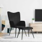 vidaXL Πολυθρόνα Relax Μαύρη Υφασμάτινη με Σκαμπό