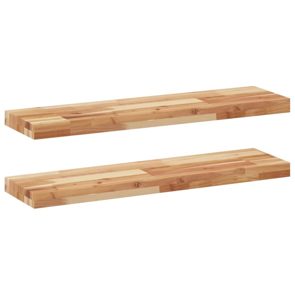 vidaXL Ράφια Πλωτά 2 τεμ. 100x20x4 εκ. από Μασίφ Ξύλο Ακακίας με Φινίρισμα Λαδιού