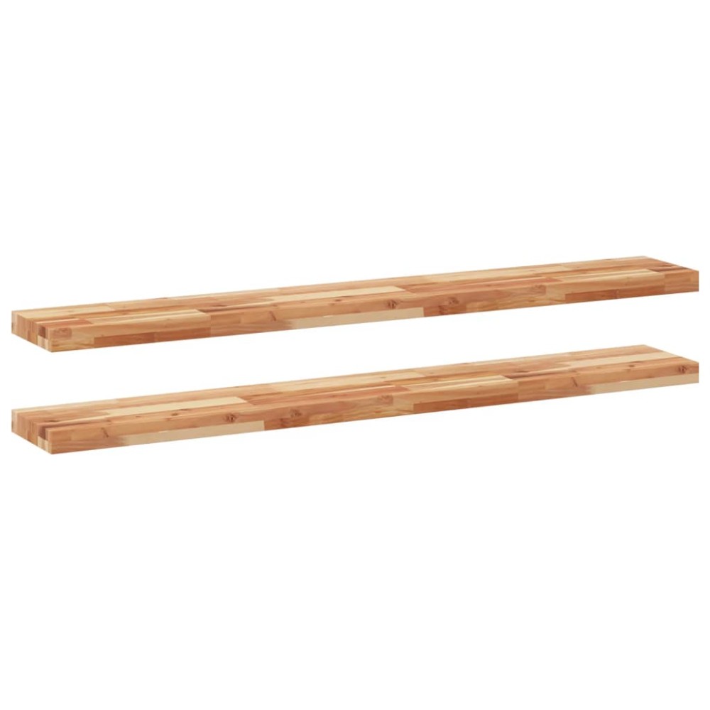 vidaXL Ράφια Πλωτά 2 τεμ. 120x20x4 εκ. από Μασίφ Ξύλο Ακακίας με Φινίρισμα Λαδιού