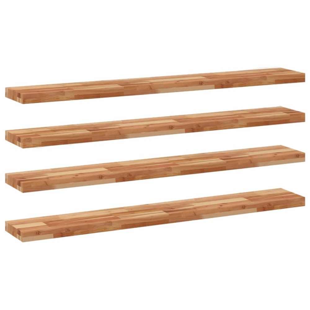vidaXL Ράφια Πλωτά 4 τεμ. 120x20x4 εκ. από Μασίφ Ξύλο Ακακίας με Φινίρισμα Λαδιού
