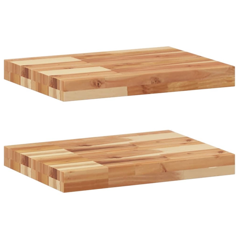 vidaXL Ράφια Πλωτά 2 τεμ. 40x30x4 εκ. από Μασίφ Ξύλο Ακακίας με Φινίρισμα Λαδιού