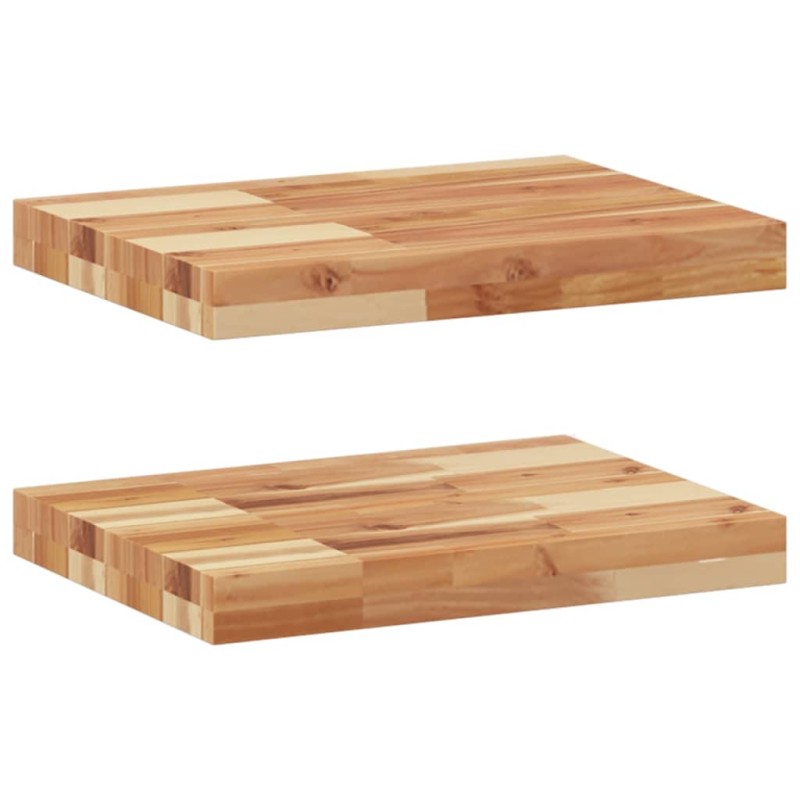 vidaXL Ράφια Πλωτά 2 τεμ. 60x30x4 εκ. από Μασίφ Ξύλο Ακακίας με Φινίρισμα Λαδιού
