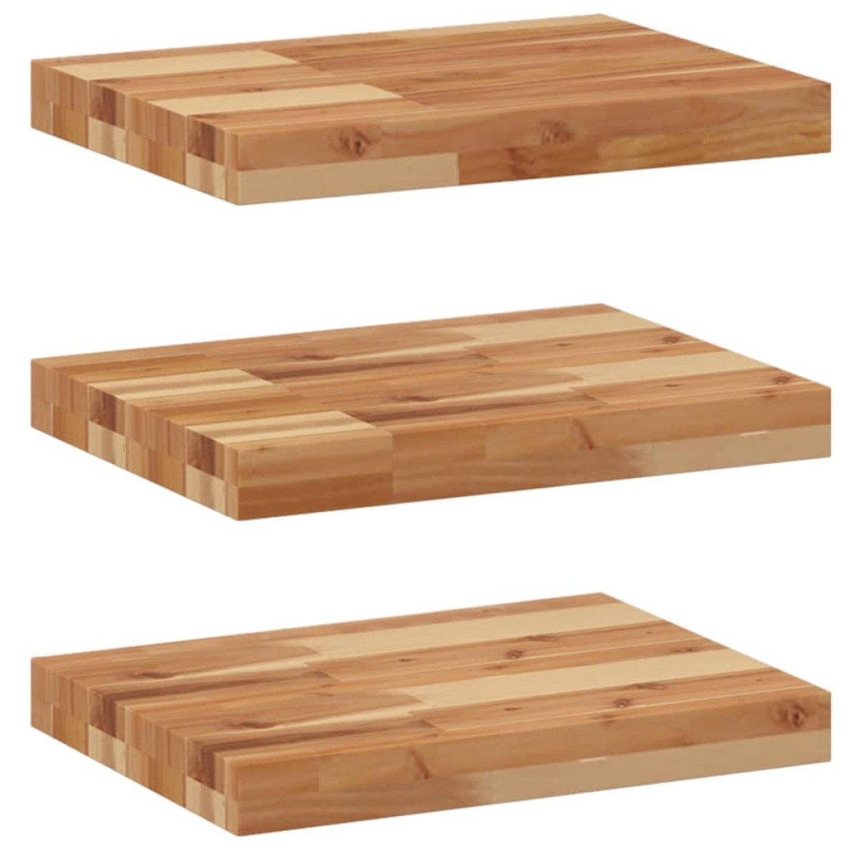 vidaXL Ράφια Πλωτά 3 τεμ. 60x30x4 εκ. από Μασίφ Ξύλο Ακακίας με Φινίρισμα Λαδιού
